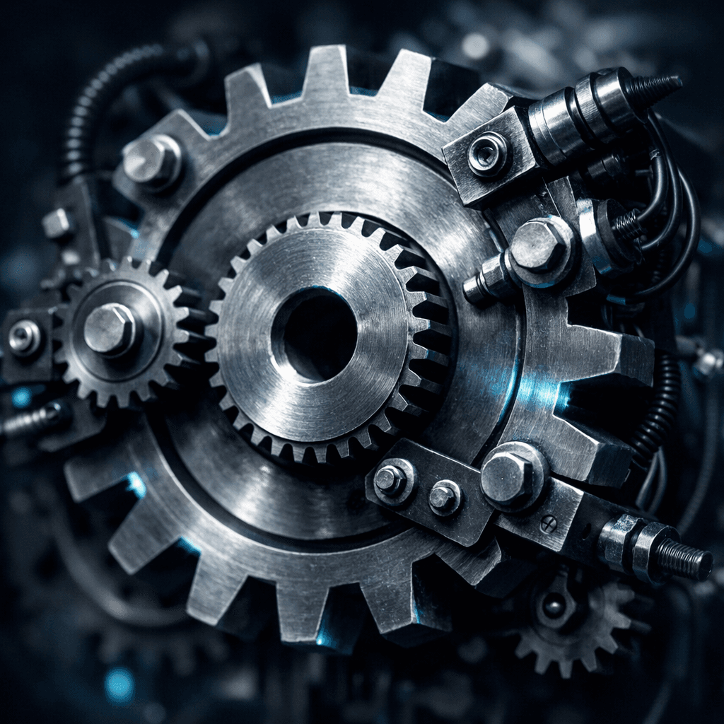 Interconnected gears representing saved search dependencies in NetSuite